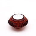 Red Flower Glass Candle Holders – Set of 2