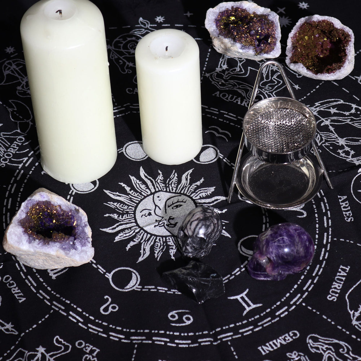 Fringed Horoscope Altar Cloth