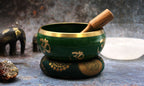 Tree of Life Tibetan Singing Bowl Set – Green, 14cm
