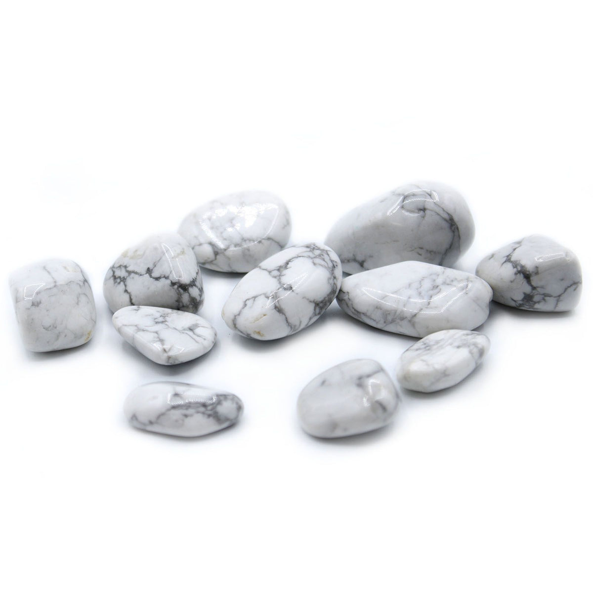 White Howlite Large Tumble Stones – Pack of 24