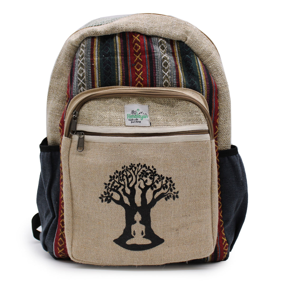 Large Hemp Backpack with Bodhi Tree Design