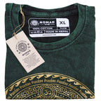 Chakra Print Stonewashed Cotton T-Shirt – Green XL