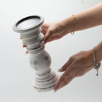 Whitewash Wooden Candle Holder – 23 × 10cm
