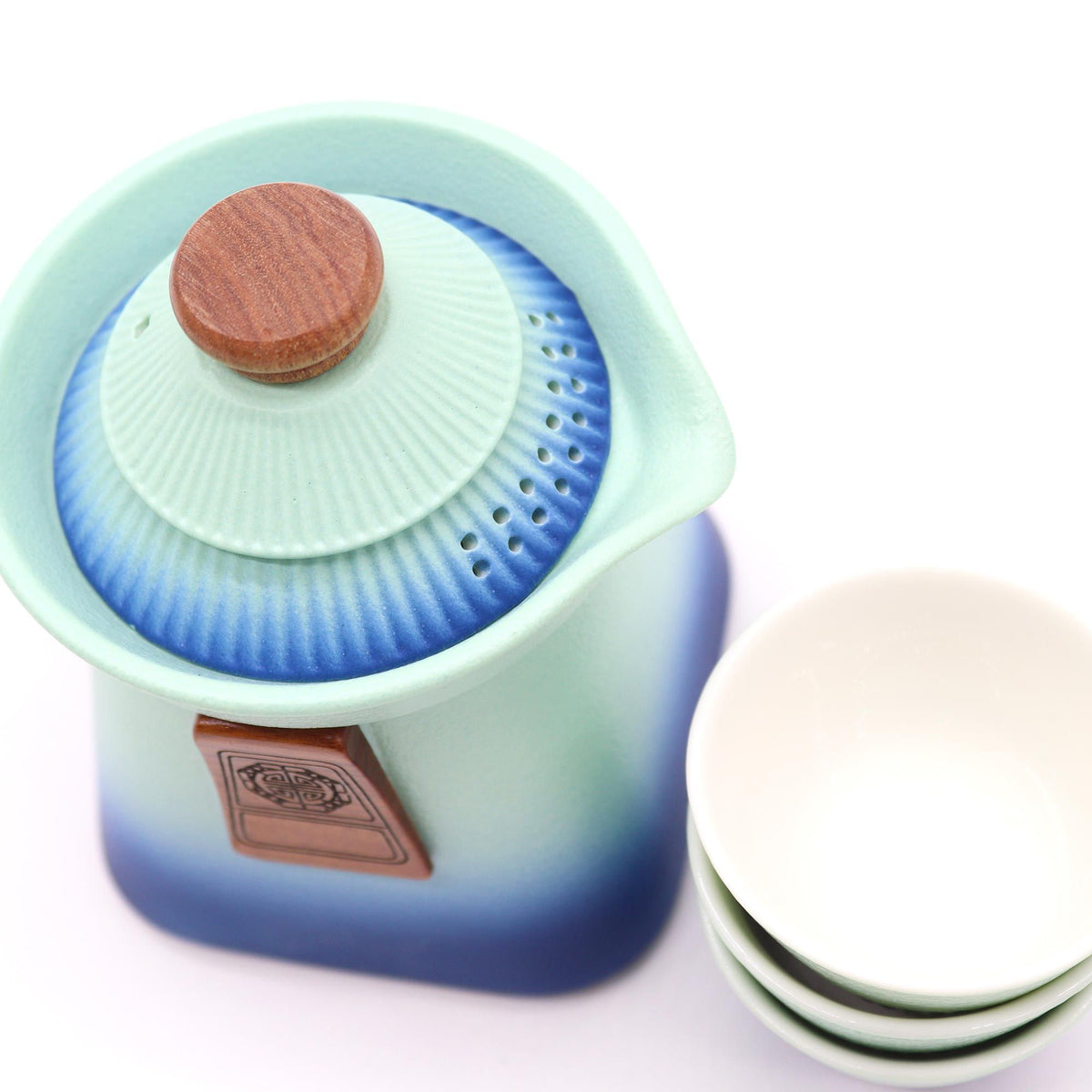 Blue Heaven Herbal Teapot Set with Three Cups