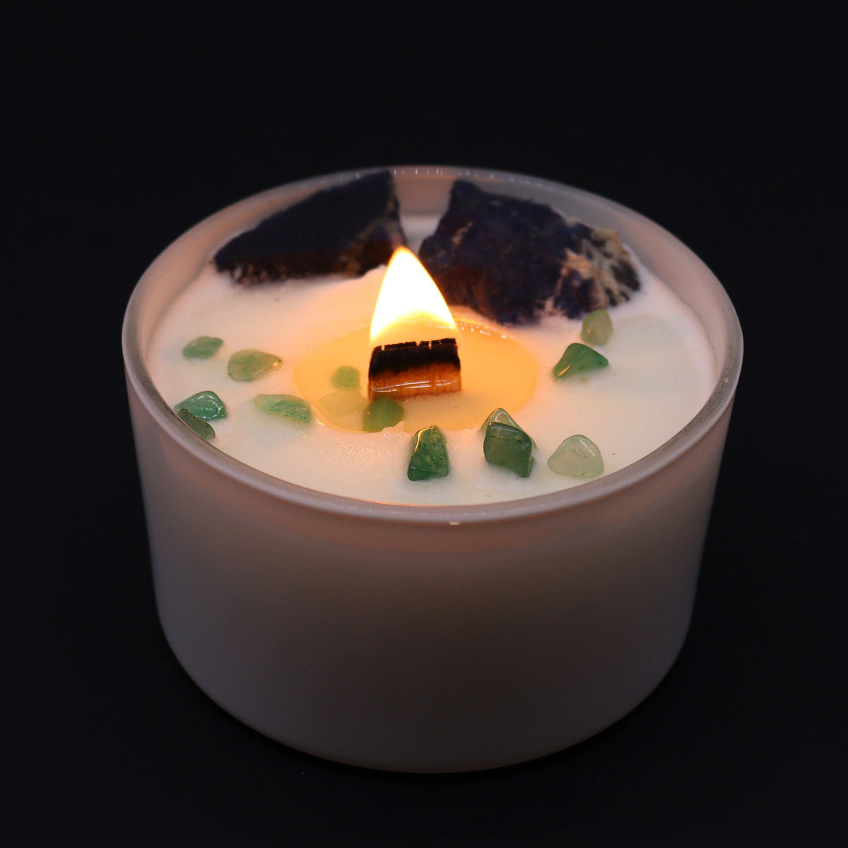 Throat Chakra Crystal Candle