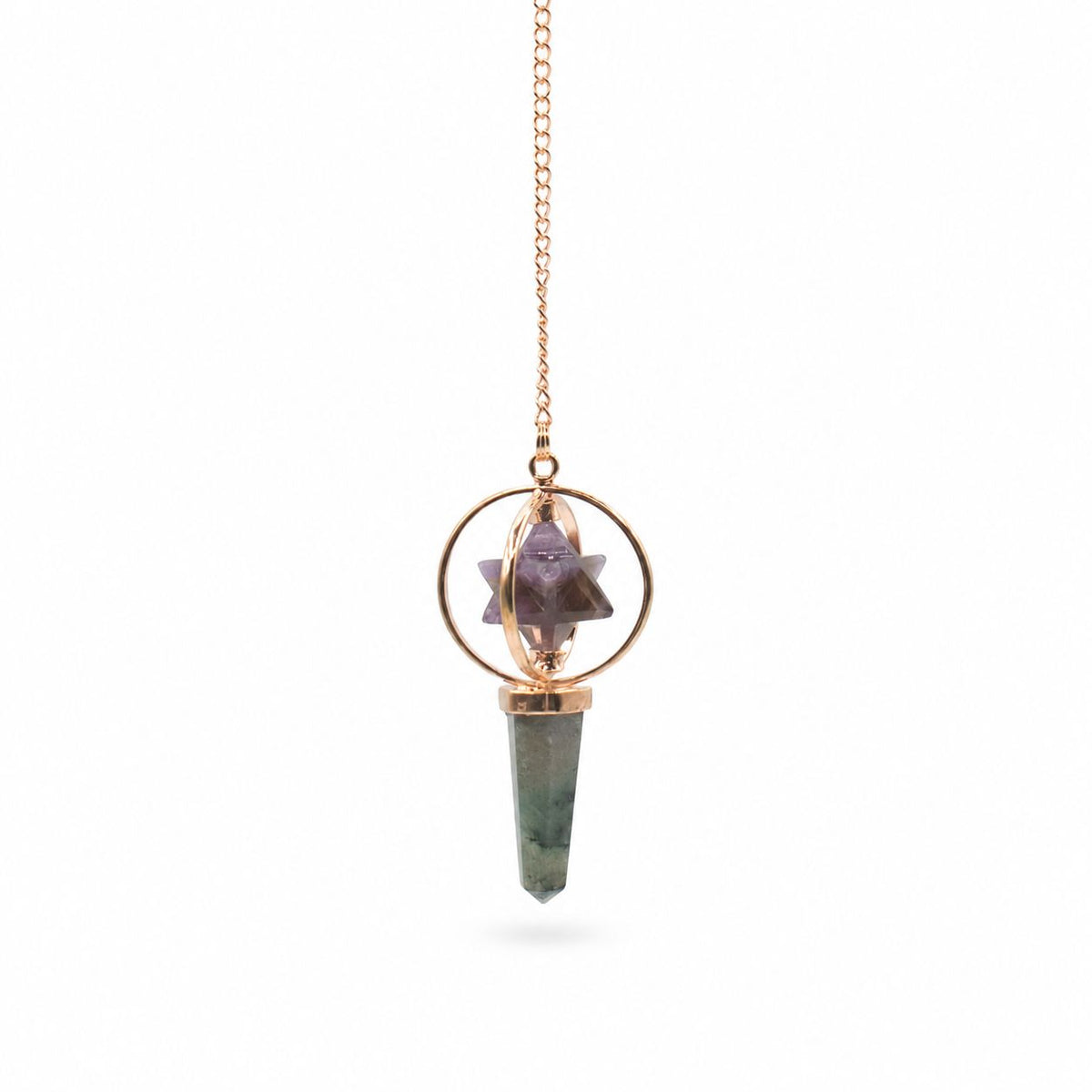 Amethyst & Labradorite Spinning Star Pendulum