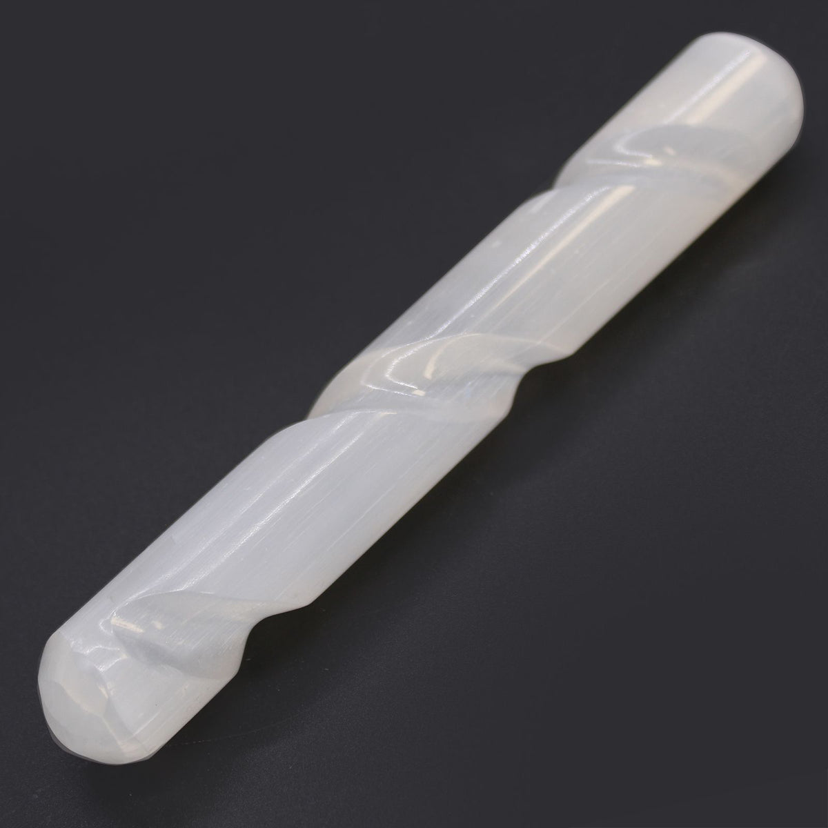 Spiral Selenite Wand with Rounded Ends – 16cm