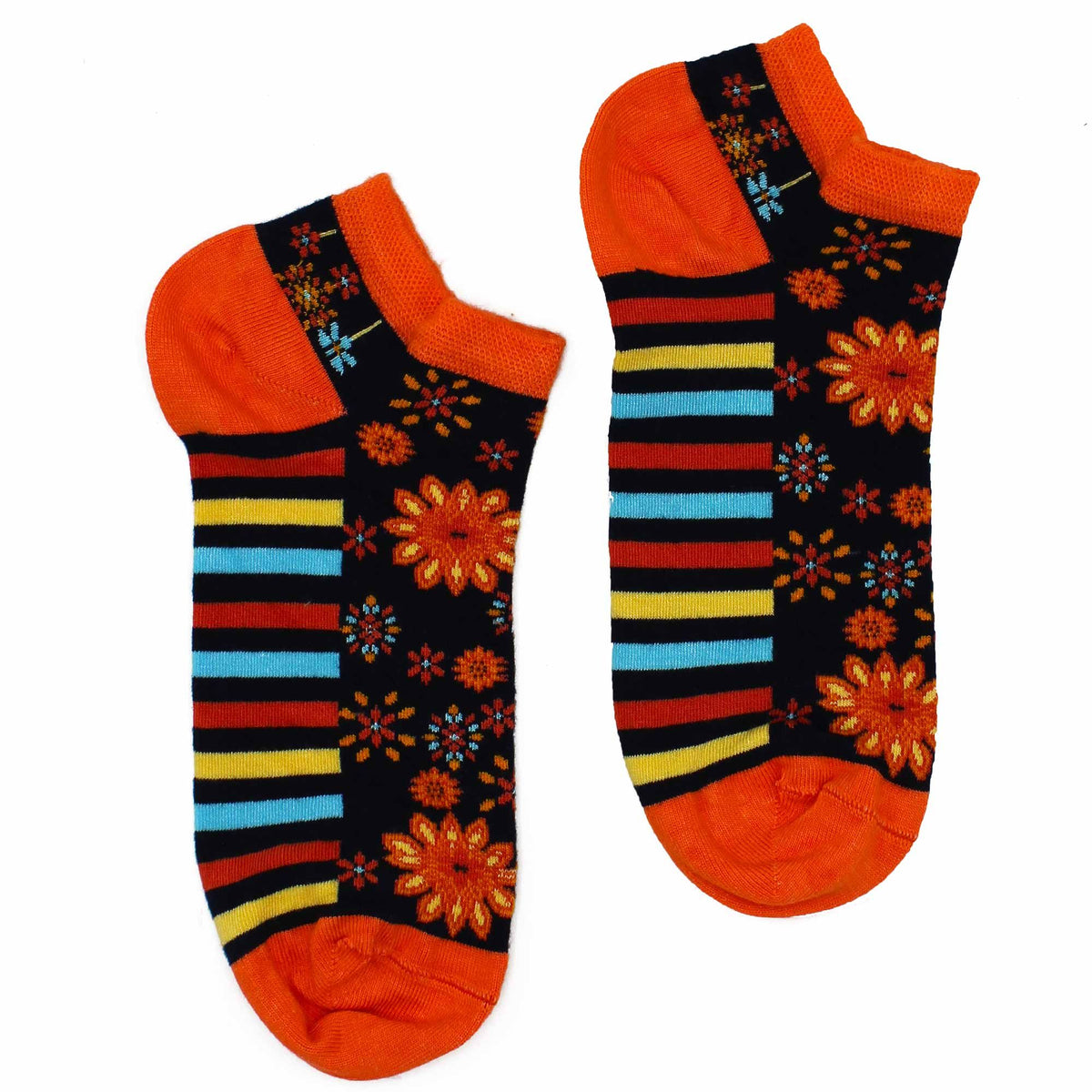Mandala Flowers Low Trainer Socks – UK 36–40