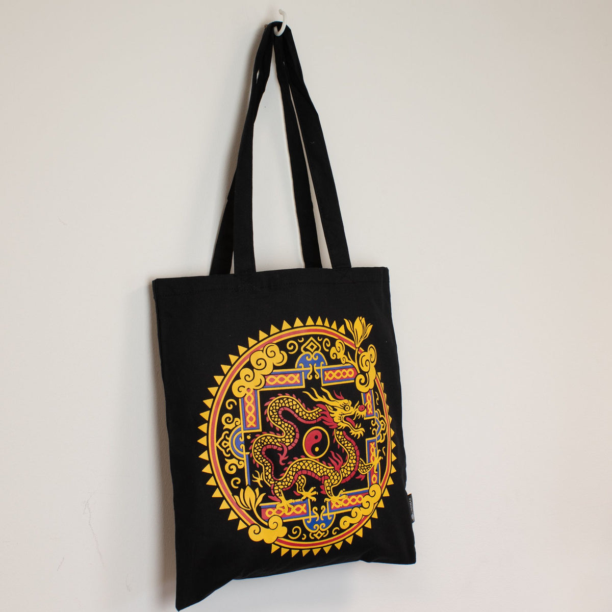 Black Dragon Yin Yang Tote Bag