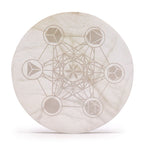 Selenite Sacred Geometry Charging Plate – 18cm