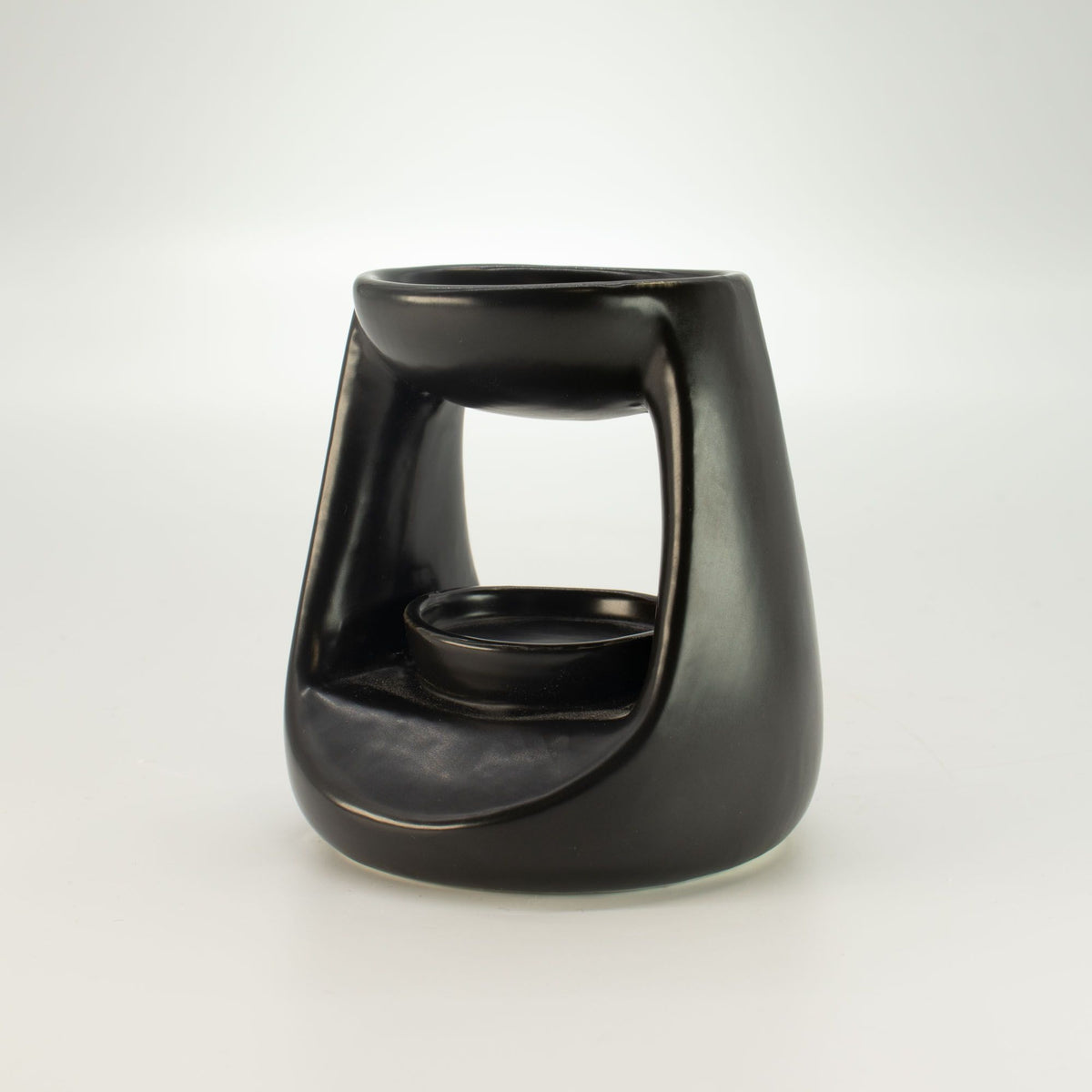 Small Matt Black Ceramic Oil Burner