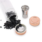 Crystal Glass Tea Infuser Bottle with Onyx