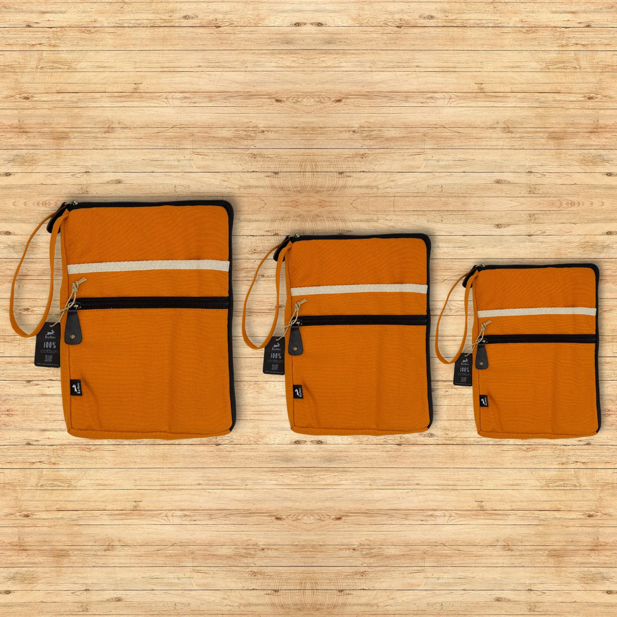 Large Orange Canvas Laptop Pouch – 30 x 40cm