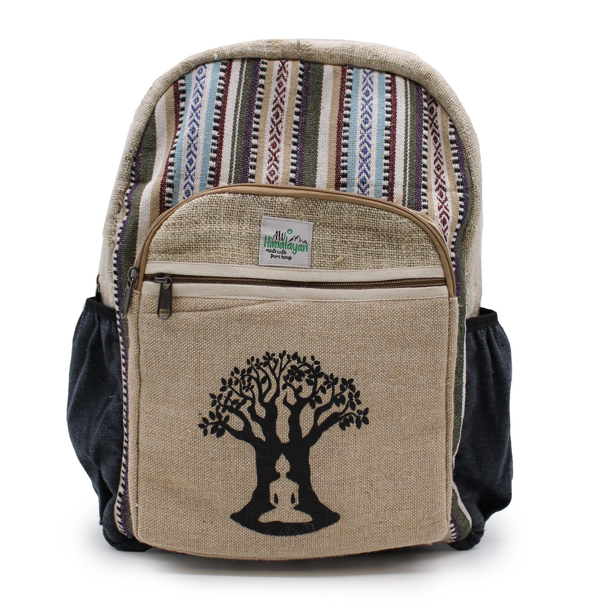 Large Hemp Backpack with Bodhi Tree Design