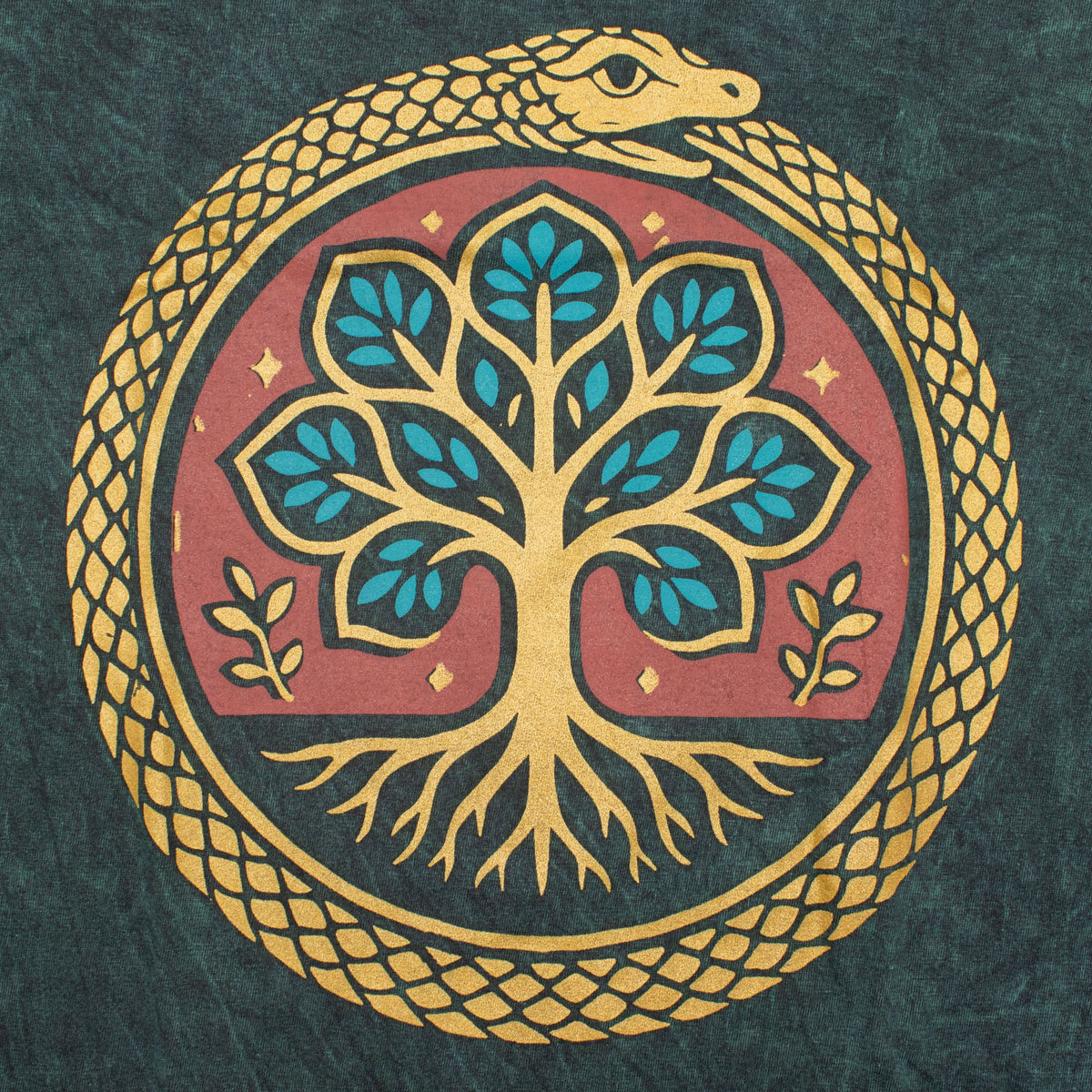 Tree of Life Green Cotton T-Shirt – Large