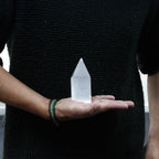 Selenite Pencil Point Tower – 10cm