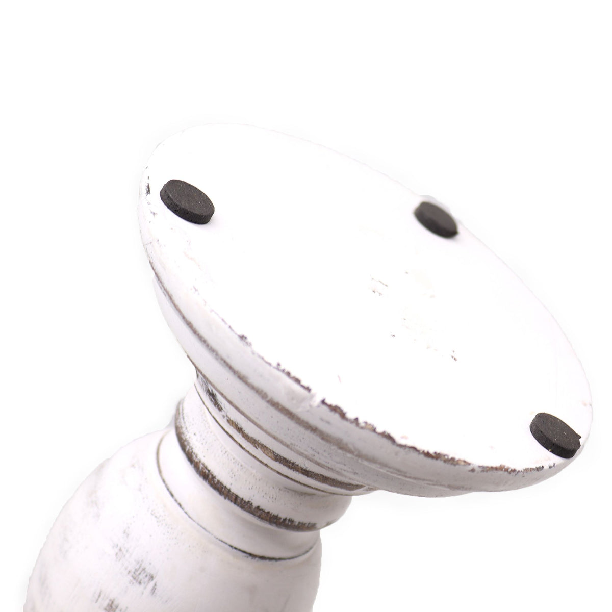 Whitewash Wooden Candle Holder – 23 × 10cm