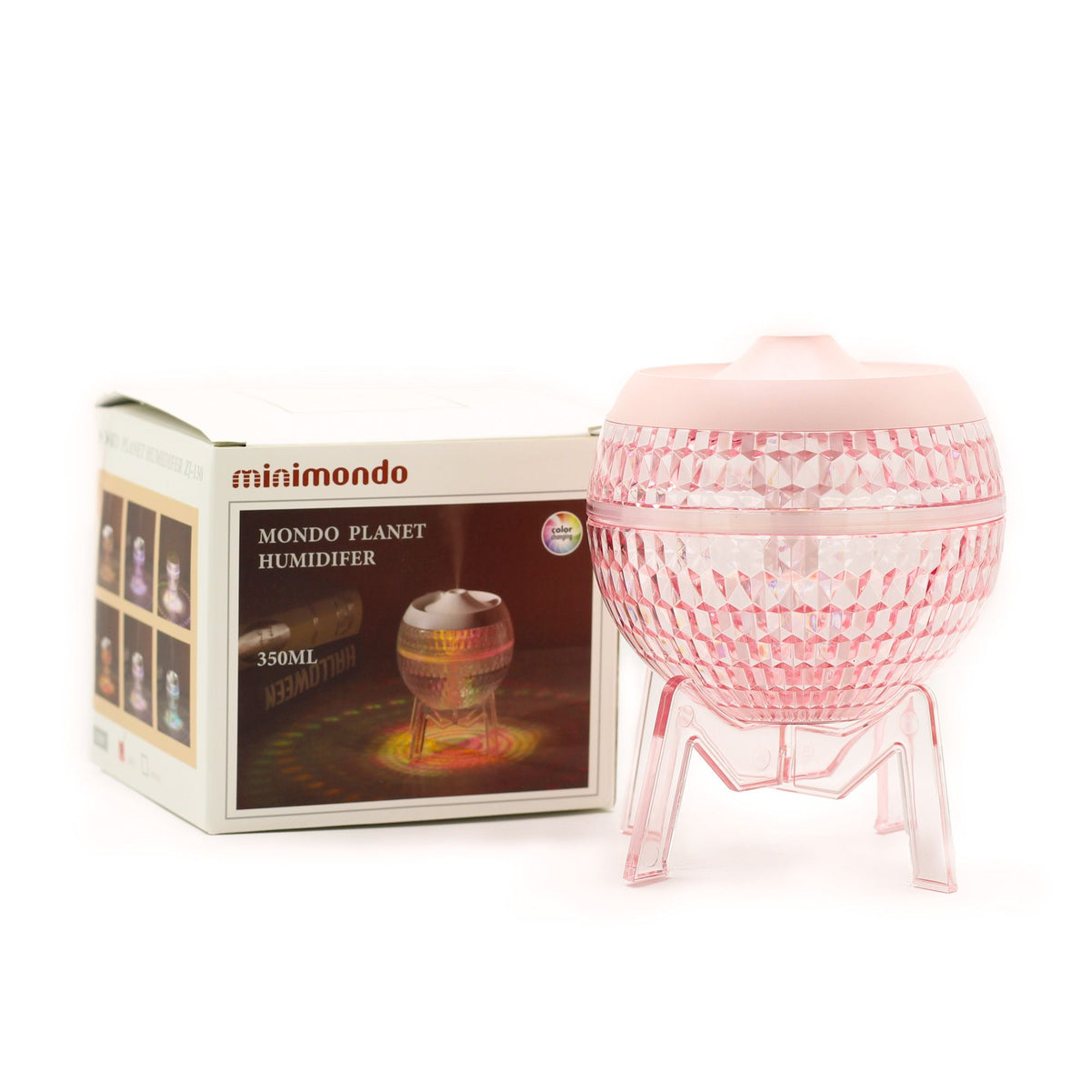 Pink USB Planet Humidifier with Colour-Changing Light