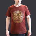 Hamsa Maroon Stonewashed Cotton T-Shirt – Small