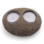 Natural Riverstone Double Candle Holder