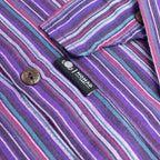 Black and Purple Sari Grandad Shirt – Medium