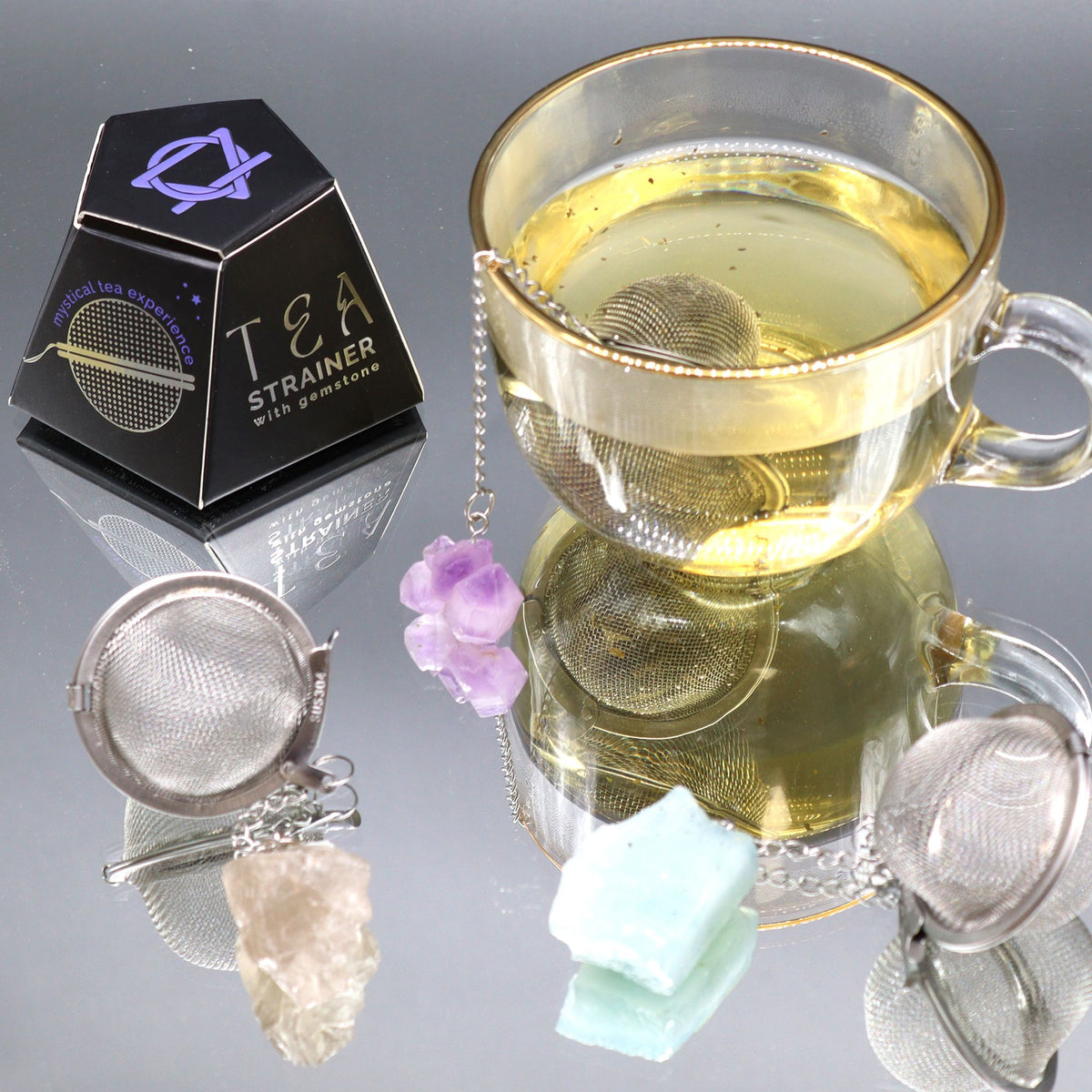 Black Obsidian Raw Crystal Tea Strainer