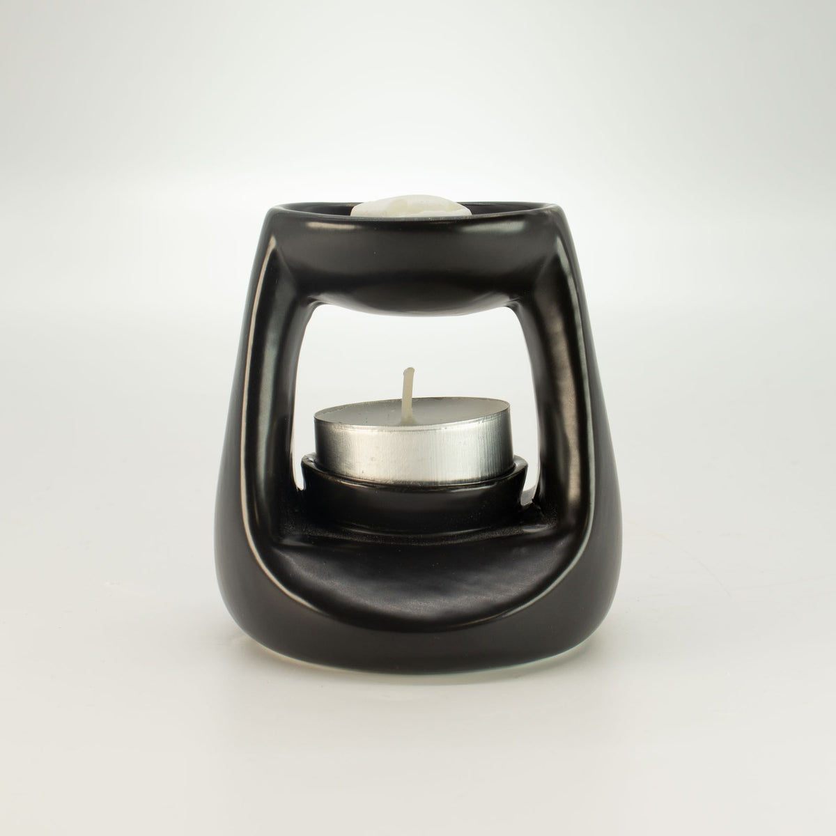 Small Matt Black Ceramic Oil Burner