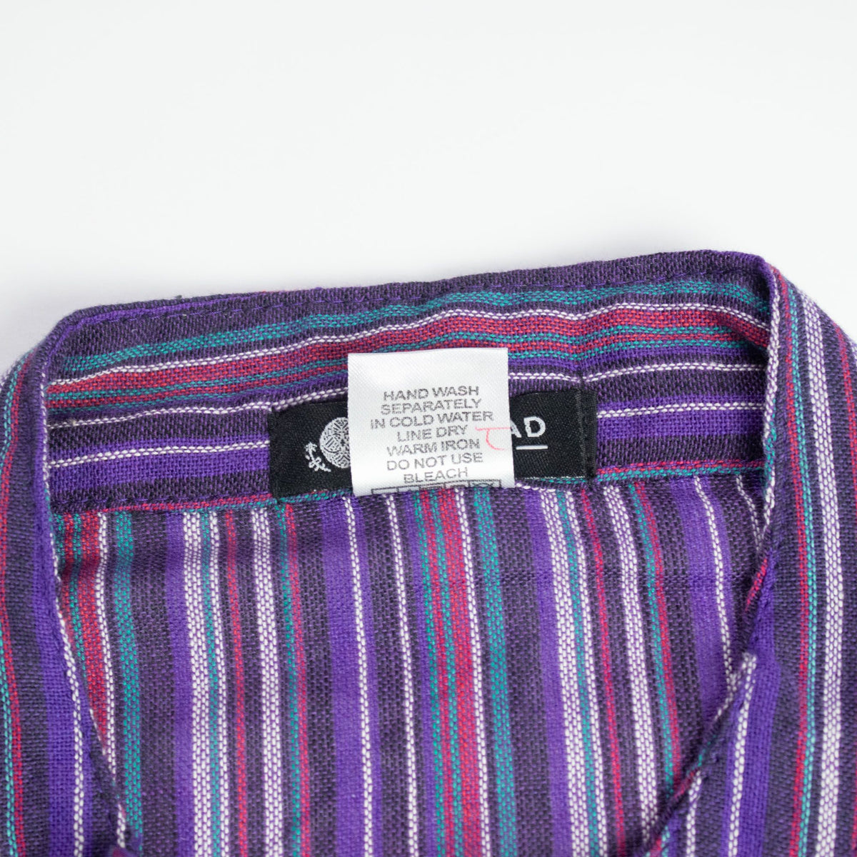 Black and Purple Sari Grandad Shirt – XL