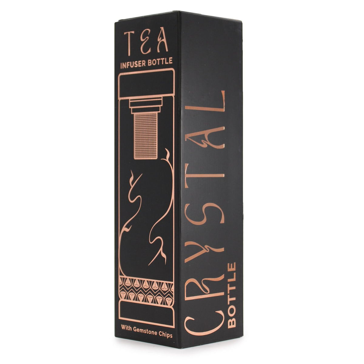 Crystal Glass Tea Infuser Bottle with Onyx