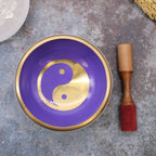 Yin Yang Tibetan Singing Bowl Set – White and Purple, 14cm