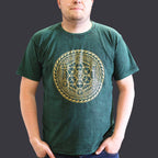 Chakra Print Stonewashed Cotton T-Shirt – Green XL
