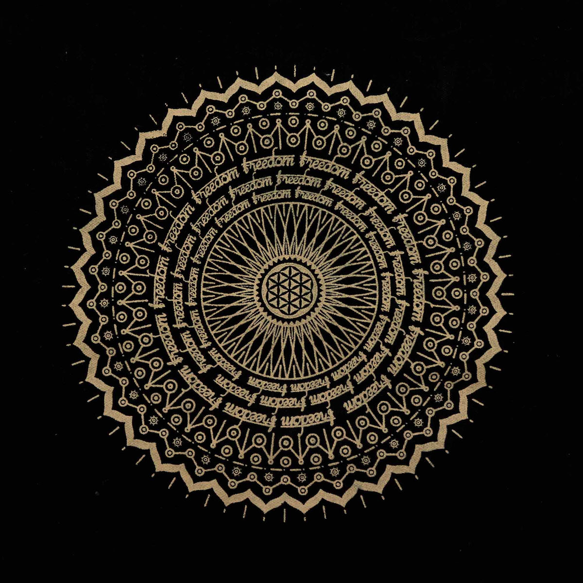 Oversized Stonewash Freedom Mandala Tote Bag – 14oz