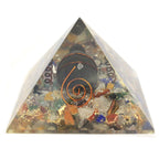 Orgonite Pyramid with Gemchips and Copper Turtle – 60mm
