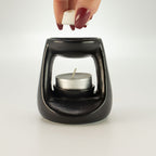 Small Matt Black Ceramic Oil Burner