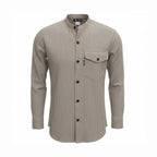 Grey and Stone Sari Grandad Shirt – Medium