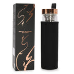 Crystal Glass Tea Infuser Bottle with Onyx