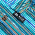 Turquoise Sari Grandad Shirt – Large
