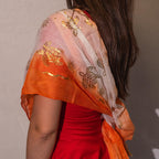 Turtle Print Scarf in Coral – 180 × 50cm