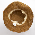 Floppy Straw Sun Hat in Natural and Coffee