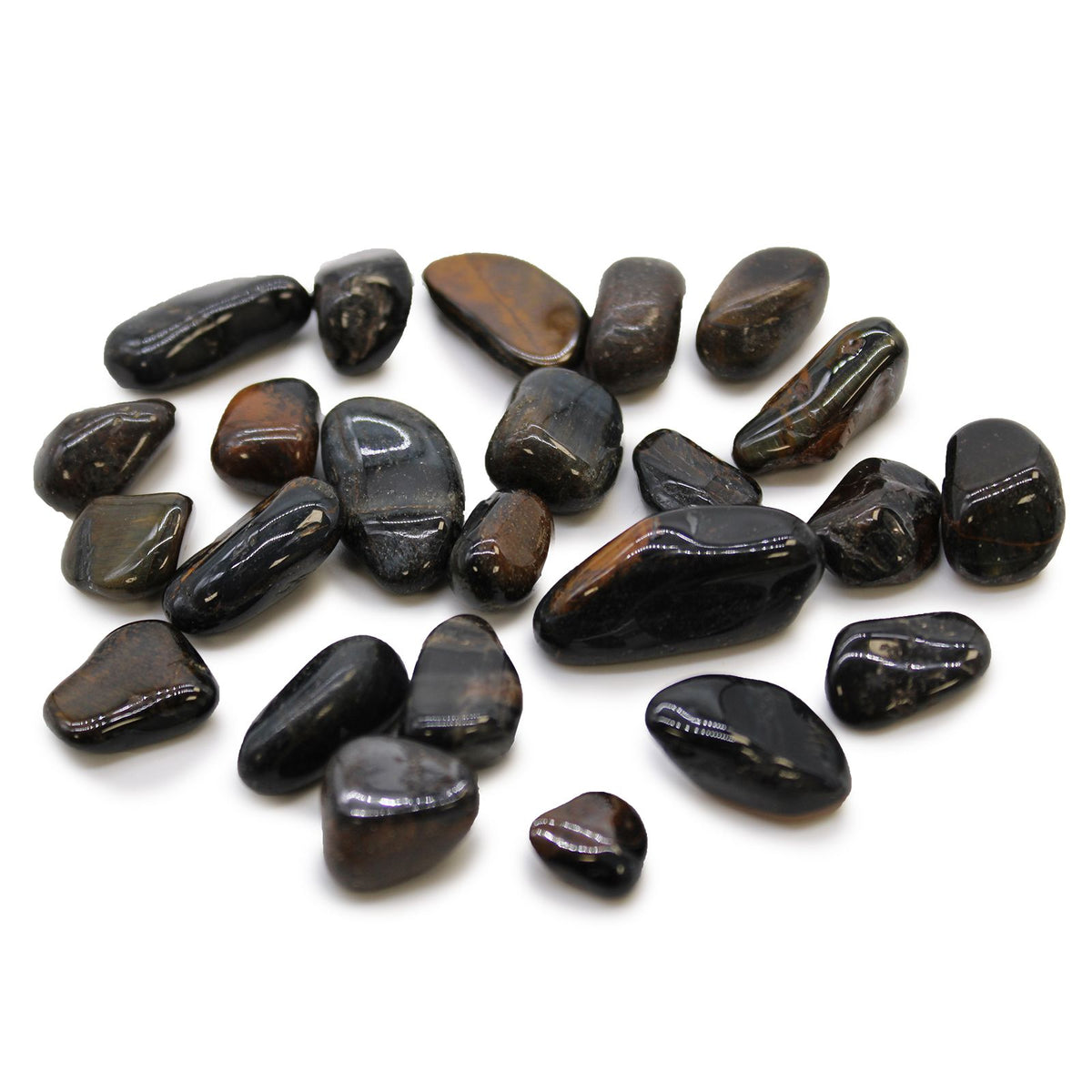 Blue Tiger’s Eye Tumble Stones – 24 Pieces