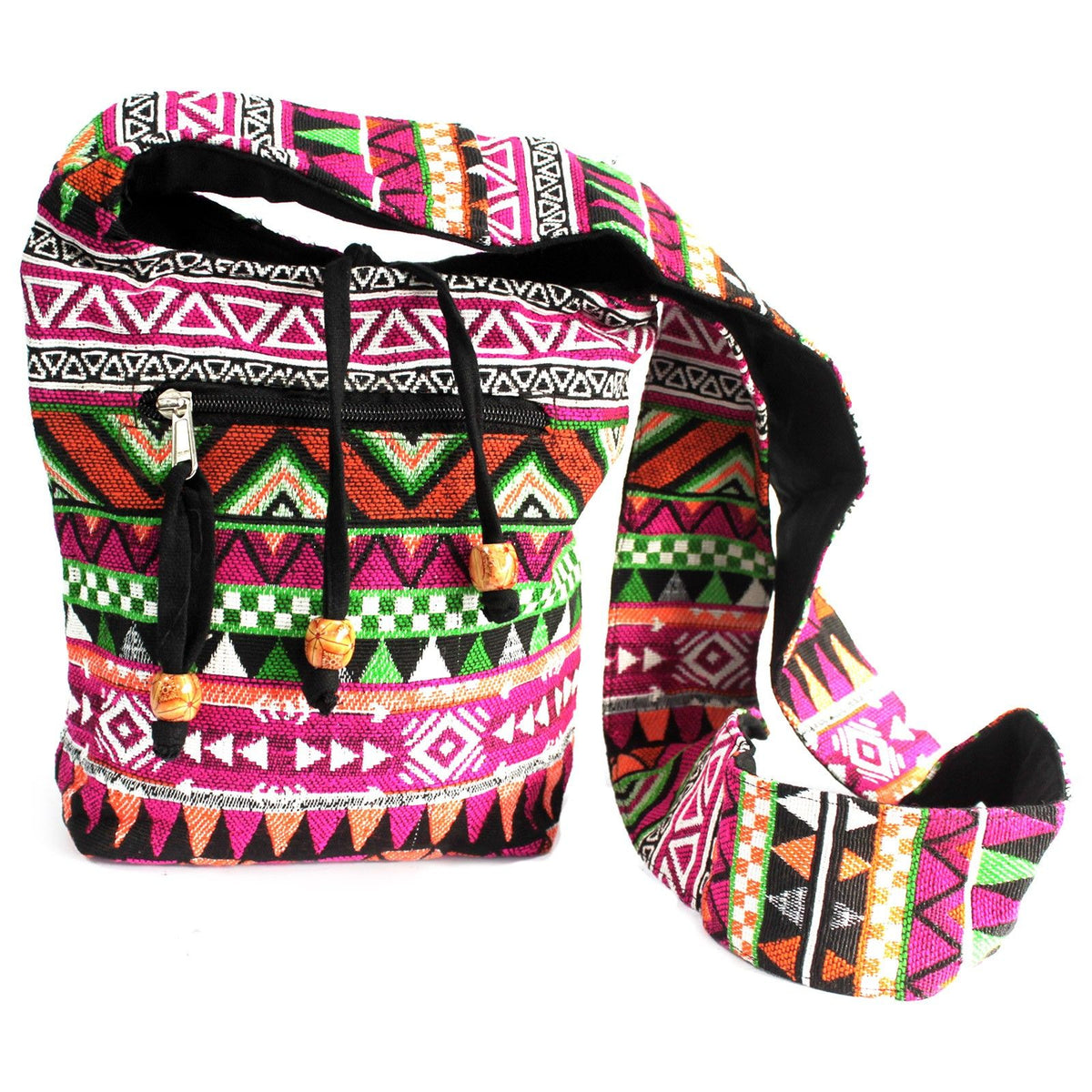 Pink Jacquard Sling Bag