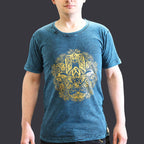 Hamsa Blue Stonewashed Cotton T-Shirt – Small
