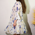 White Blue and Gold Evil Eye Design Dress