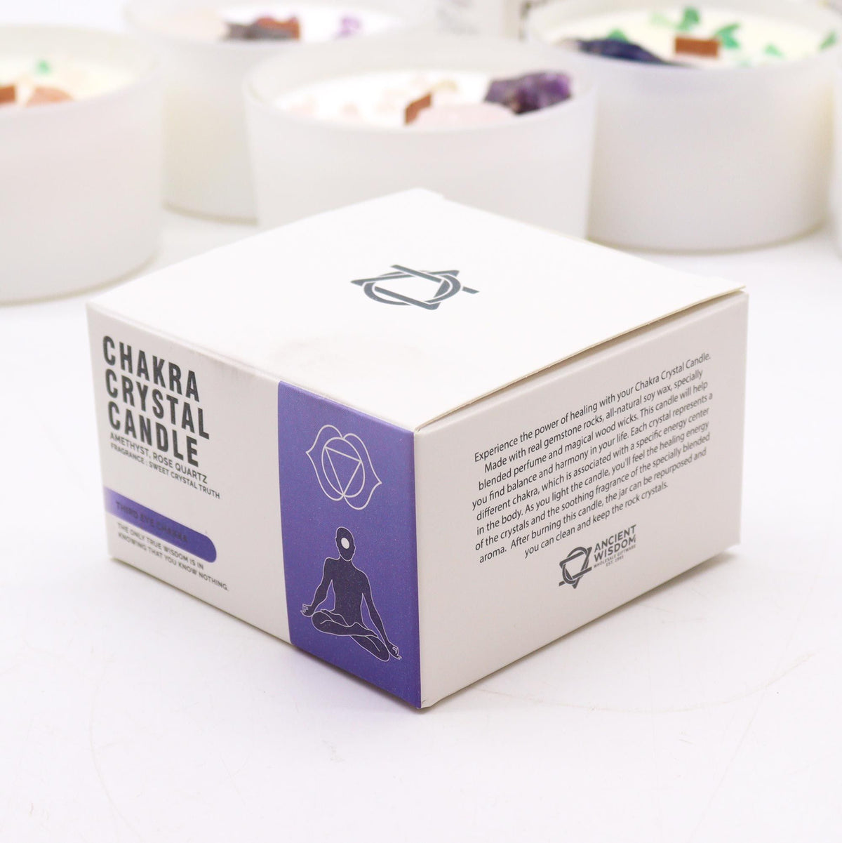 Third Eye Chakra Crystal Candle