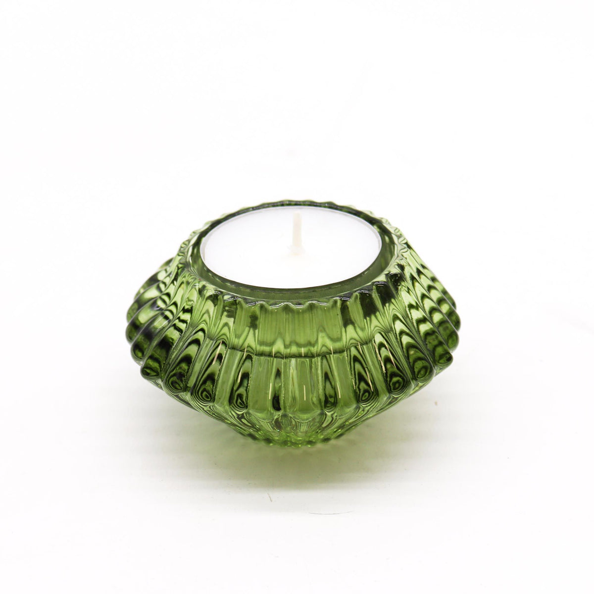 Flower Flip Glass Candle Holders – Garden Jade, Set of 2