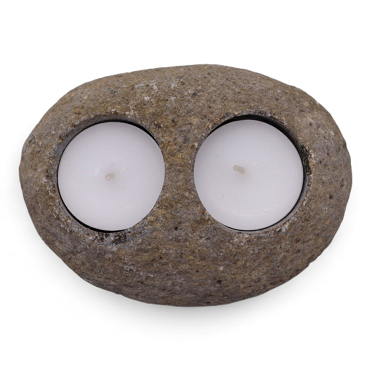 Natural Riverstone Double Candle Holder