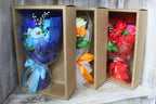 Boxed Red Soap Flower Bouquet in Presentation Box