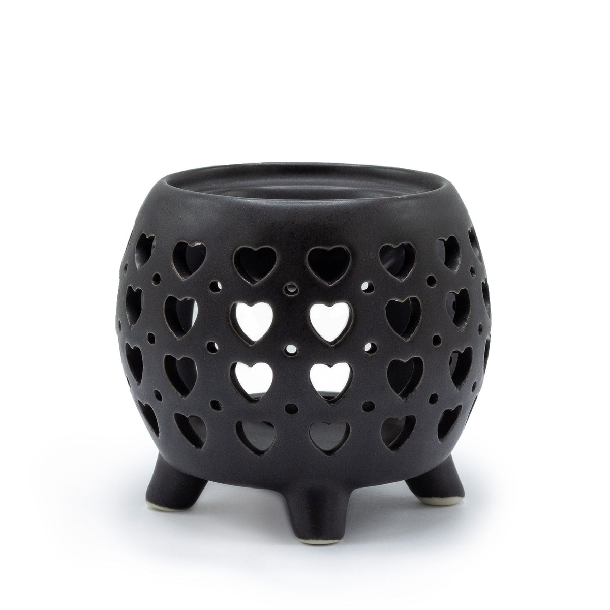 Black Heart Cut-Out Oil Burner