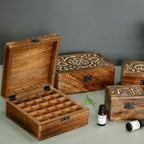 Floral Carved Aromatherapy Box – Mango Wood