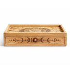 Sun and Moon Carved Tarot Box with Drawer